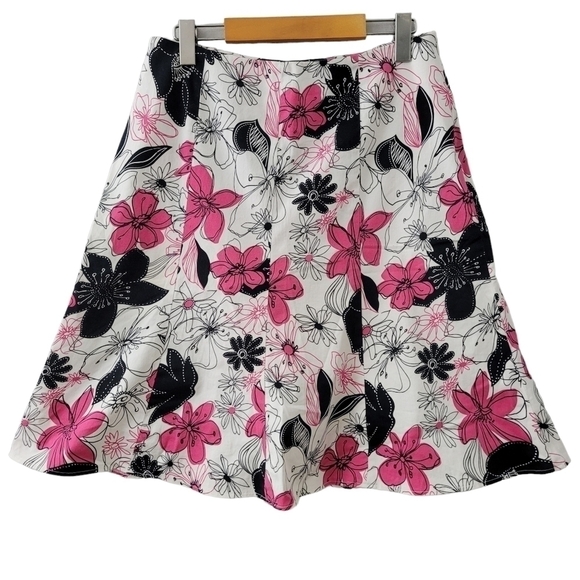 Floral Fit N Flare Midi Skirt Size 10 Vintage - Picture 9 of 10